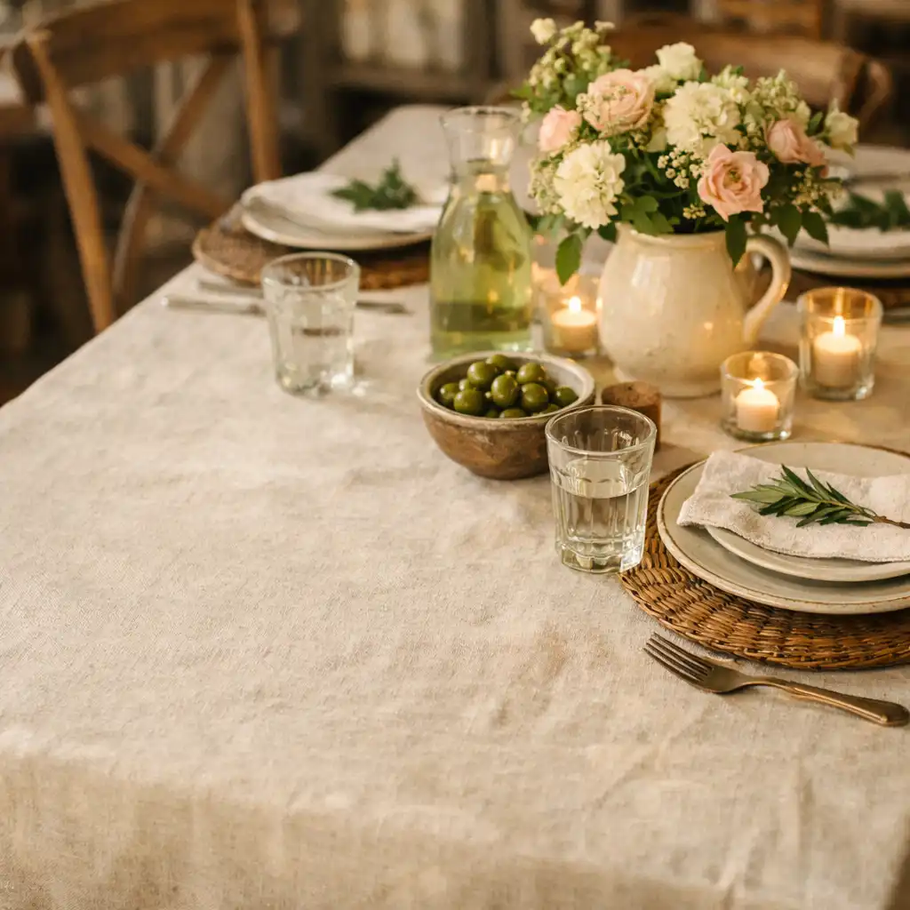 Nakryty stół restauracyjny w ciepłym, naturalnym świetle
